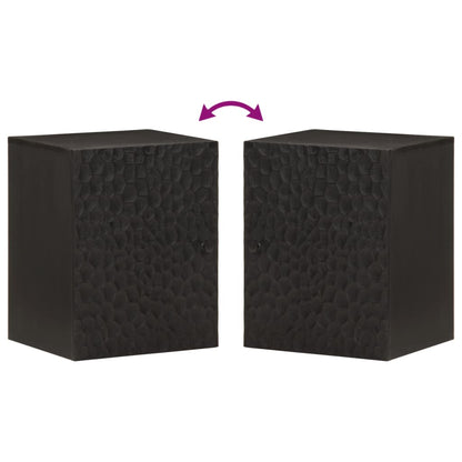 vidaXL Bathroom Wall Cabinet Black 38x33x48 cm Solid Wood Mango
