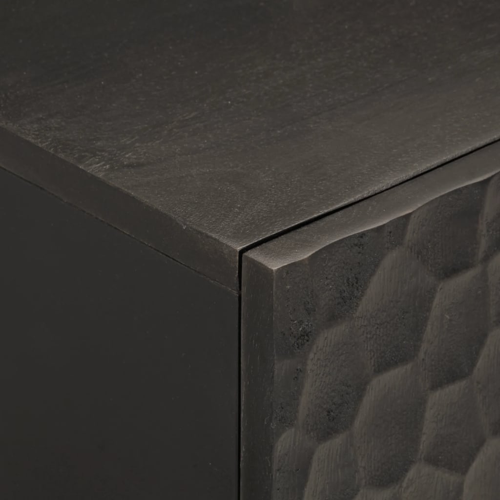 vidaXL Bathroom Wall Cabinet Black 38x33x48 cm Solid Wood Mango