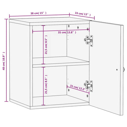 vidaXL Bathroom Wall Cabinet Black 38x33x48 cm Solid Wood Mango