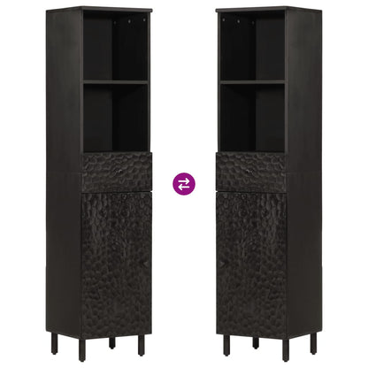 vidaXL Bathroom Cabinet Black 38x33x160 cm Solid Wood Mango