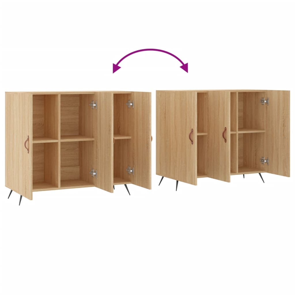 vidaXL Sideboard Sonoma Oak 90x34x80 cm Engineered Wood