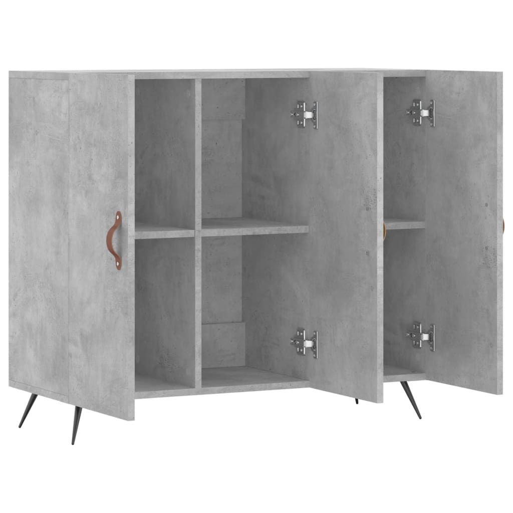 vidaXL Sideboard Concrete Grey 90x34x80 cm Engineered Wood
