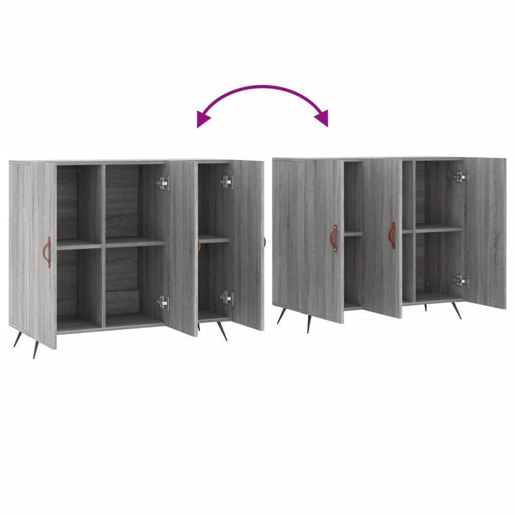 vidaXL Sideboard Grey Sonoma 90x34x80 cm Engineered Wood