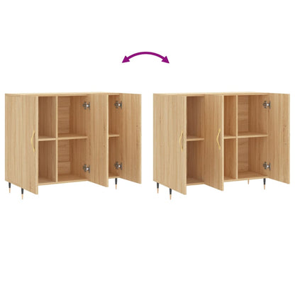vidaXL Sideboard Sonoma Oak 90x34x80 cm Engineered Wood