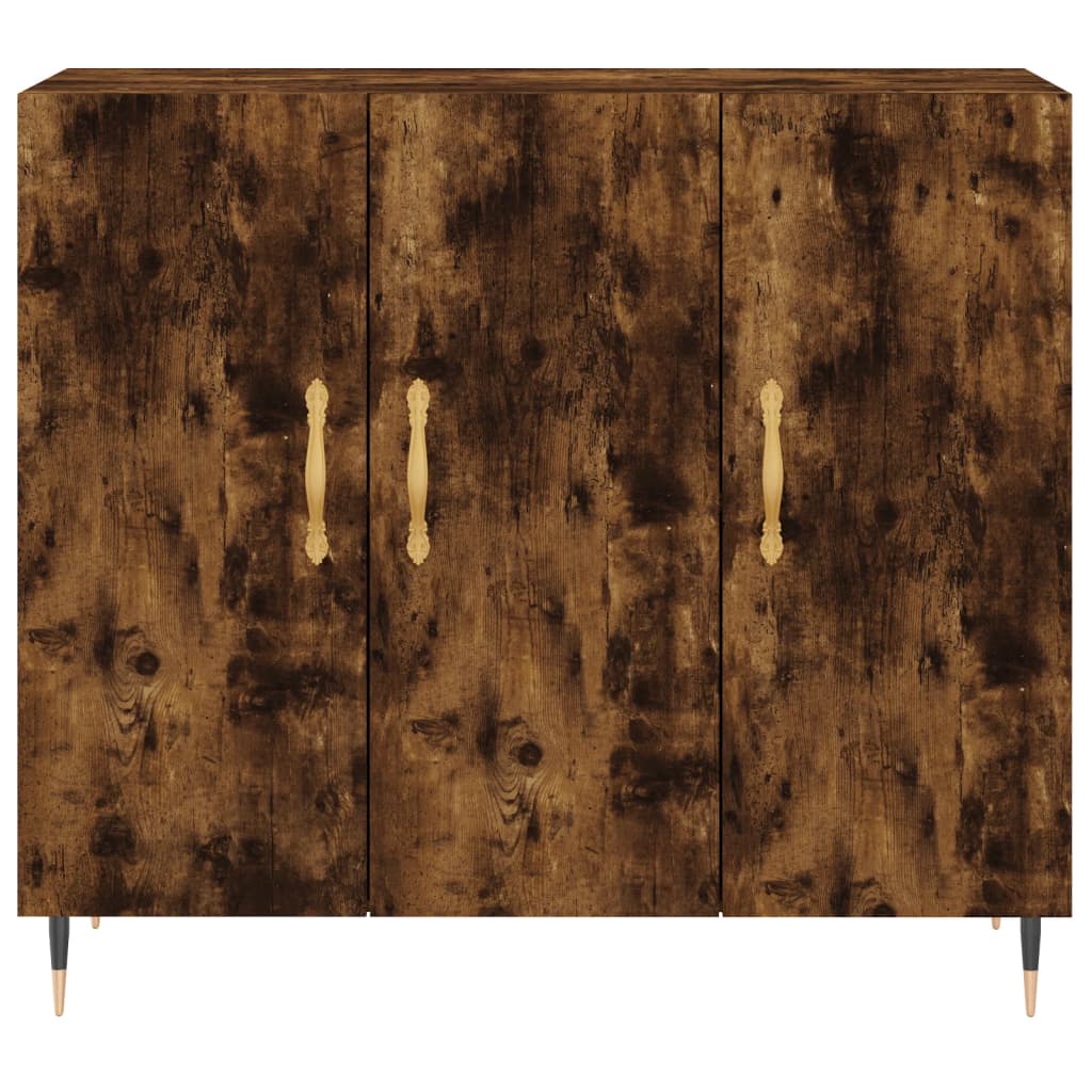 vidaXL Sideboard Smoked Oak 90x34x80 cm Engineered Wood