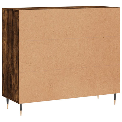 vidaXL Sideboard Smoked Oak 90x34x80 cm Engineered Wood