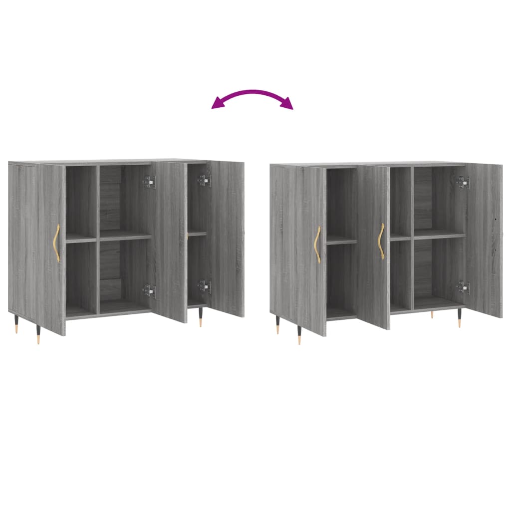 vidaXL Sideboard Grey Sonoma 90x34x80 cm Engineered Wood