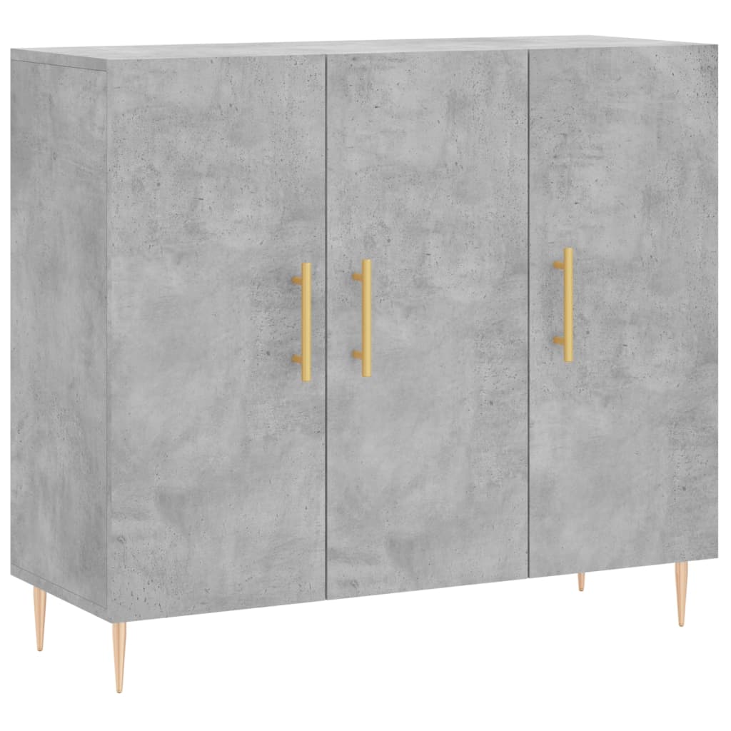 vidaXL Sideboard Concrete Grey 90x34x80 cm Engineered Wood