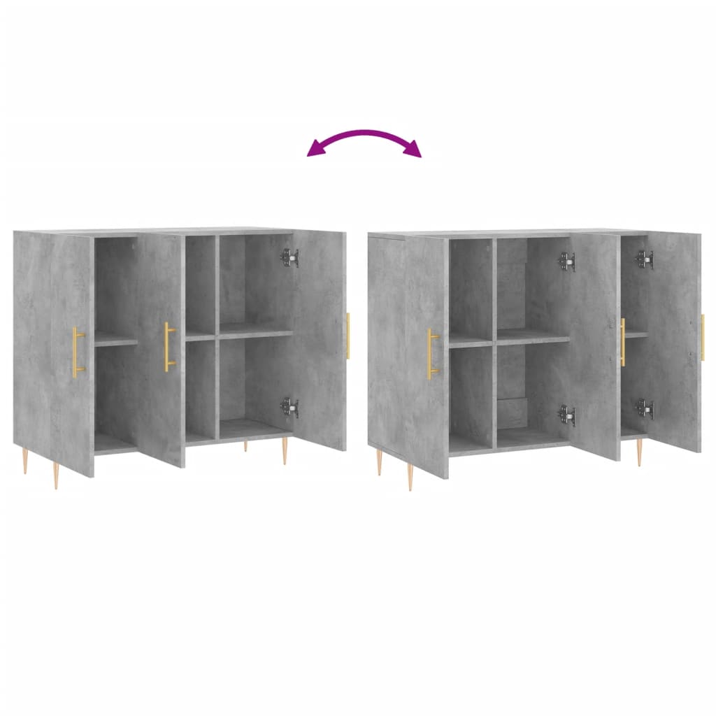 vidaXL Sideboard Concrete Grey 90x34x80 cm Engineered Wood