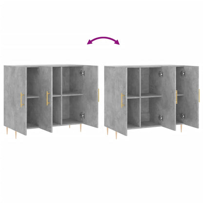vidaXL Sideboard Concrete Grey 90x34x80 cm Engineered Wood