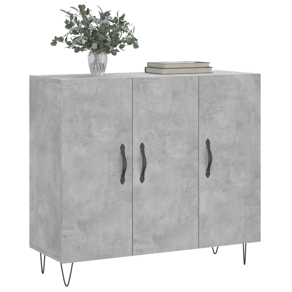 vidaXL Sideboard Concrete Grey 90x34x80 cm Engineered Wood