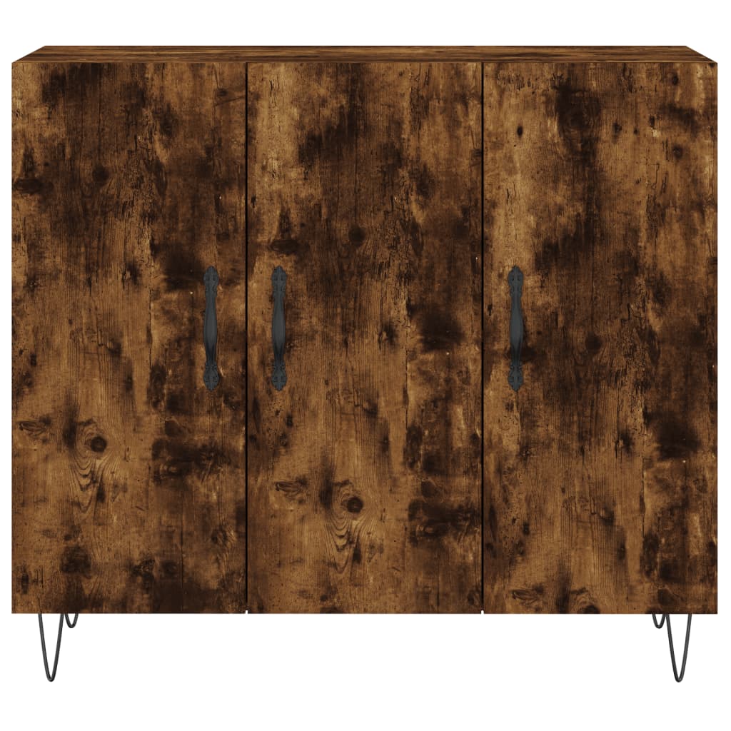 vidaXL Sideboard Smoked Oak 90x34x80 cm Engineered Wood