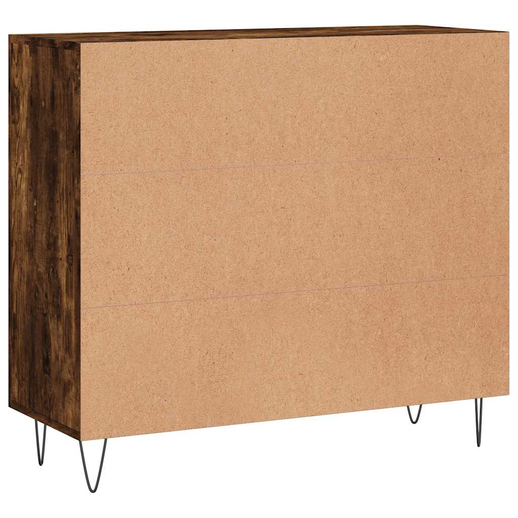 vidaXL Sideboard Smoked Oak 90x34x80 cm Engineered Wood