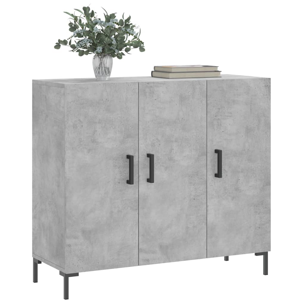 vidaXL Sideboard Concrete Grey 90x34x80 cm Engineered Wood