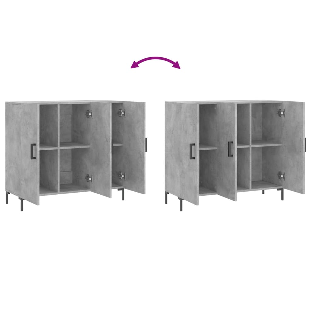 vidaXL Sideboard Concrete Grey 90x34x80 cm Engineered Wood