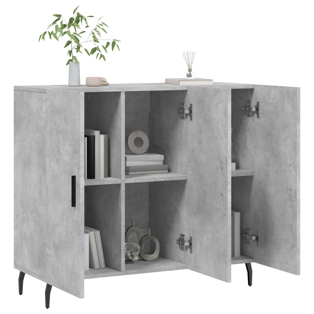 vidaXL Sideboard Concrete Grey 90x34x80 cm Engineered Wood