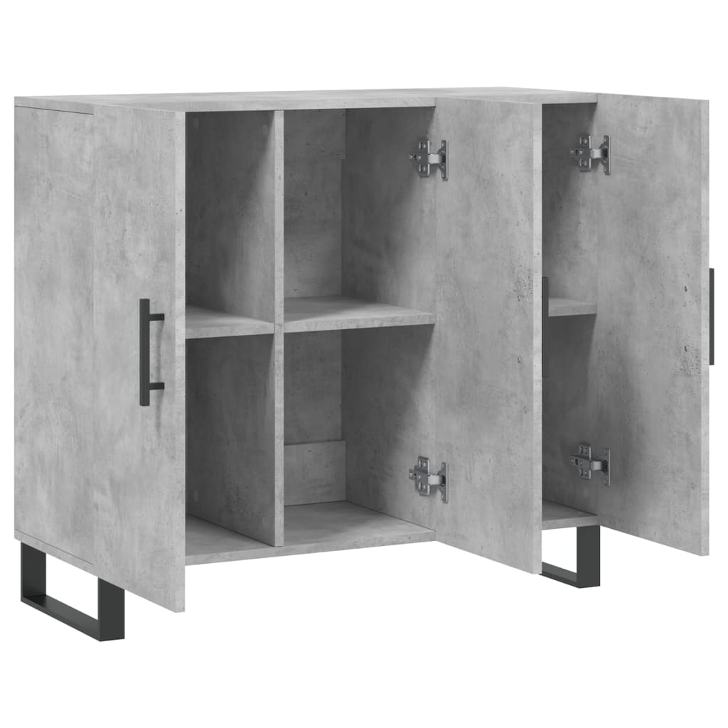 vidaXL Sideboard Concrete Grey 90x34x80 cm Engineered Wood