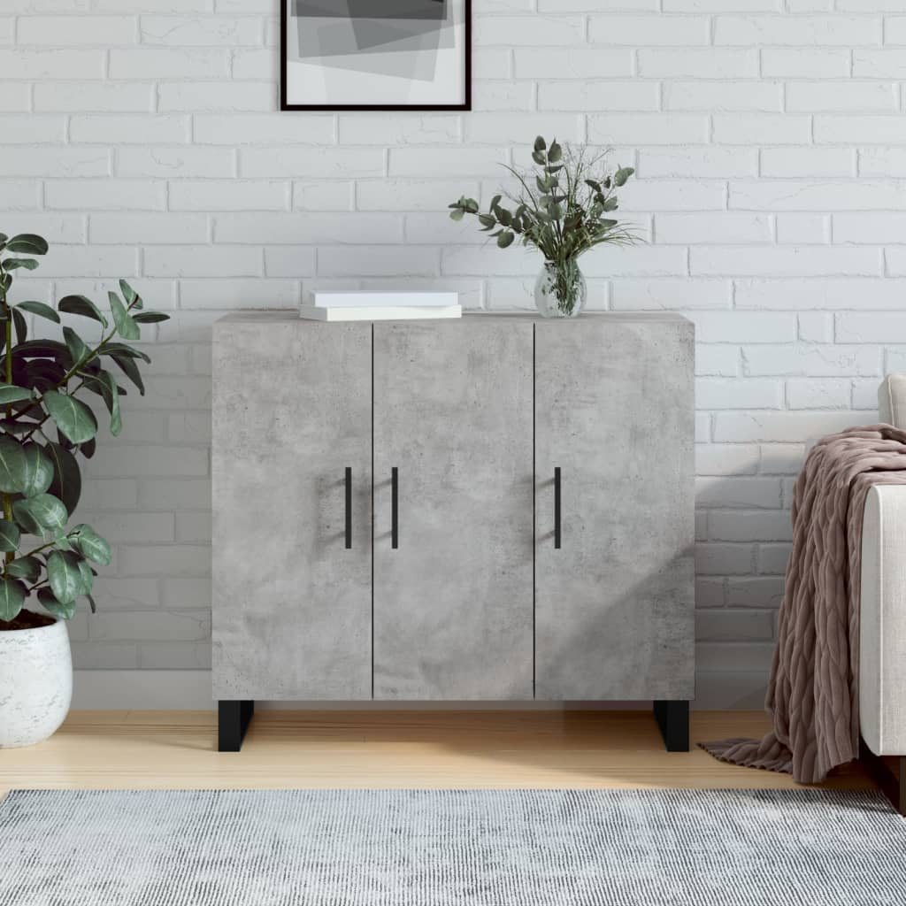 vidaXL Sideboard Concrete Grey 90x34x80 cm Engineered Wood