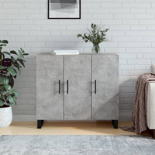 vidaXL Sideboard Concrete Grey 90x34x80 cm Engineered Wood