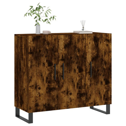 vidaXL Sideboard Smoked Oak 90x34x80 cm Engineered Wood