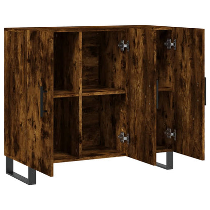 vidaXL Sideboard Smoked Oak 90x34x80 cm Engineered Wood