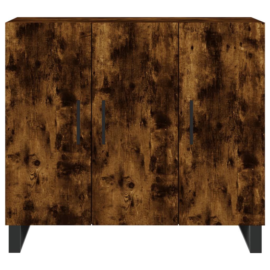 vidaXL Sideboard Smoked Oak 90x34x80 cm Engineered Wood