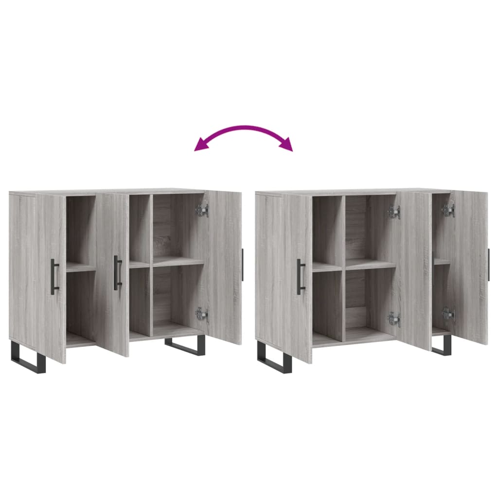 vidaXL Sideboard Grey Sonoma 90x34x80 cm Engineered Wood