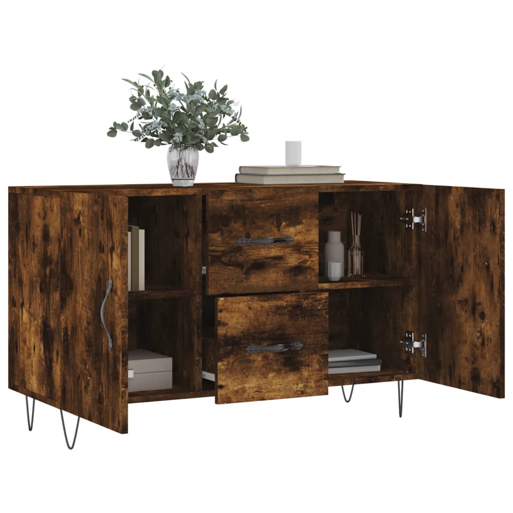 vidaXL Sideboard Smoked Oak 100x36x60 cm Engineered Wood