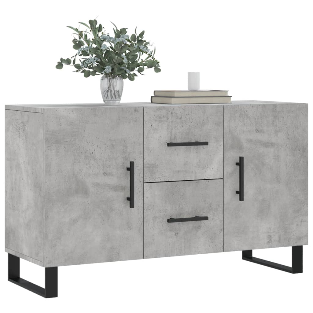 vidaXL Sideboard | Concrete Grey | Engineered wood, Metal | 100cm x 36cm x 60cm
