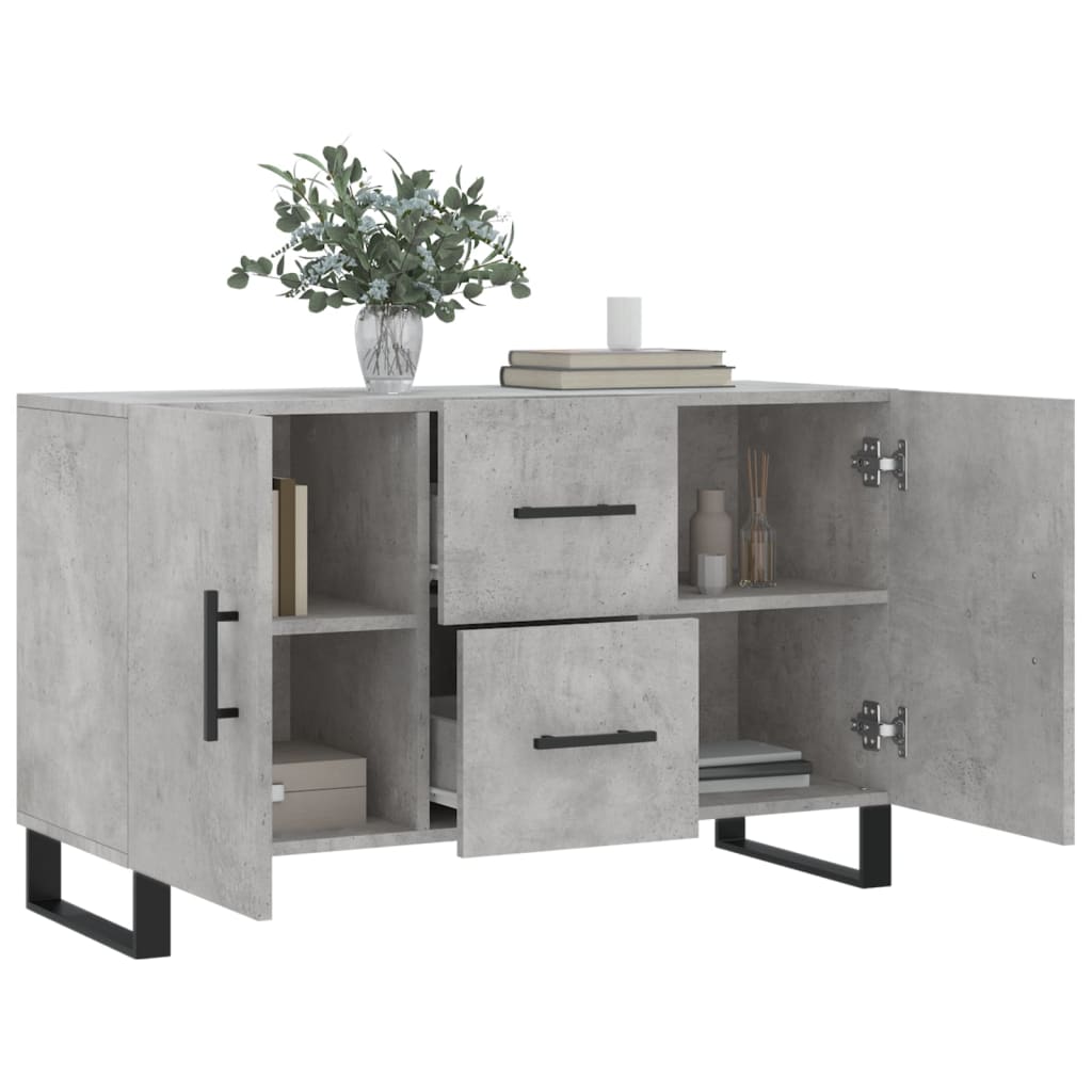 vidaXL Sideboard | Concrete Grey | Engineered wood, Metal | 100cm x 36cm x 60cm