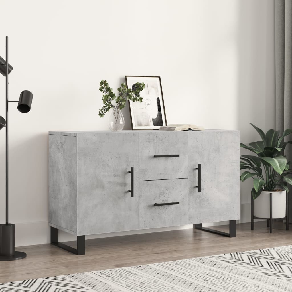 vidaXL Sideboard | Concrete Grey | Engineered wood, Metal | 100cm x 36cm x 60cm
