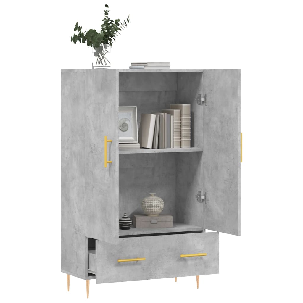 vidaXL Highboard Concrete Grey 69.5x31x115 cm Engineered Wood