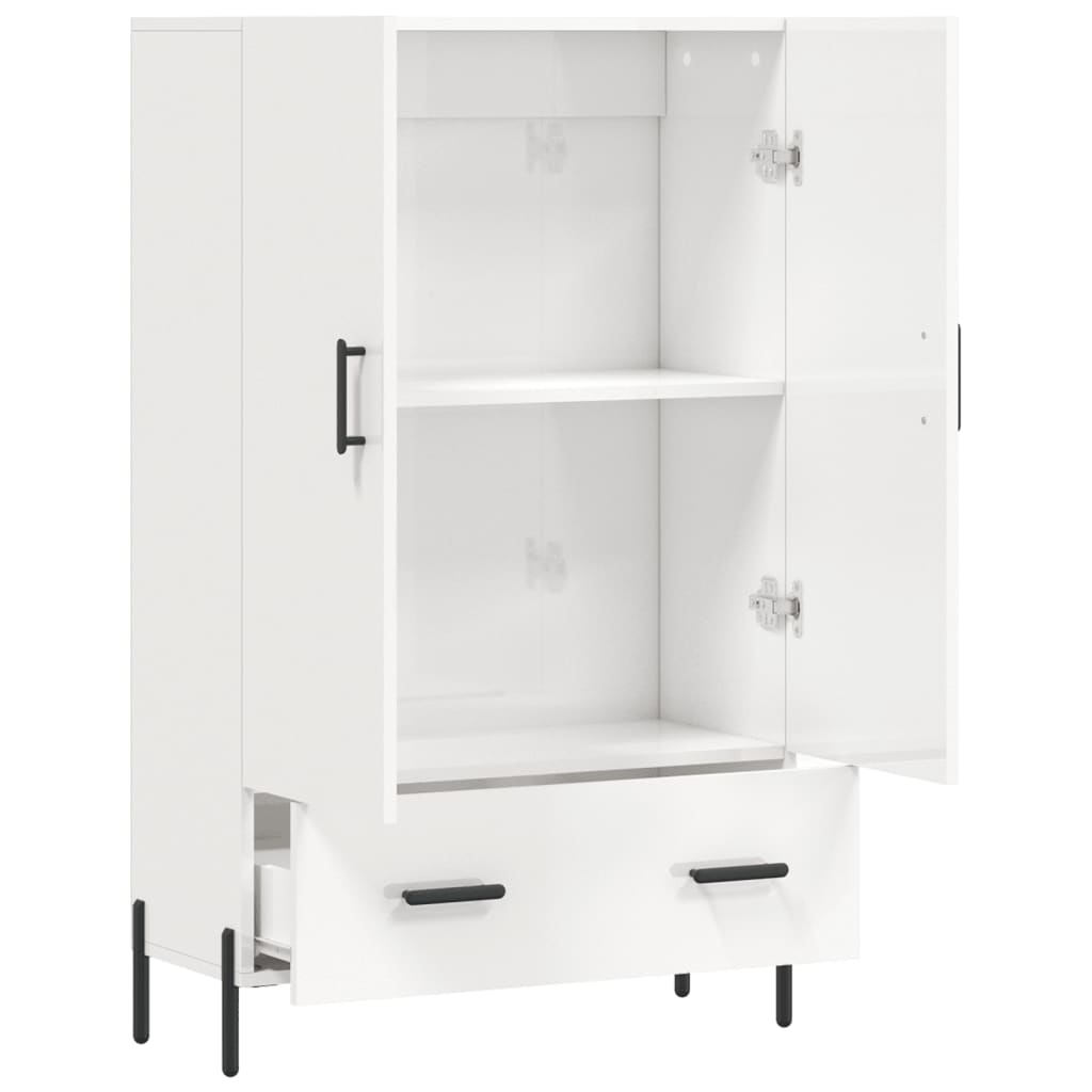 vidaXL Highboard High Gloss White 69.5x31x115 cm Engineered Wood