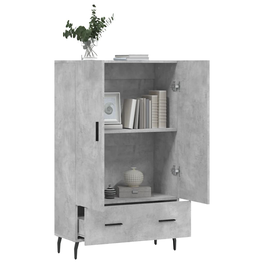 vidaXL Highboard Concrete Grey 69.5x31x115 cm Engineered Wood