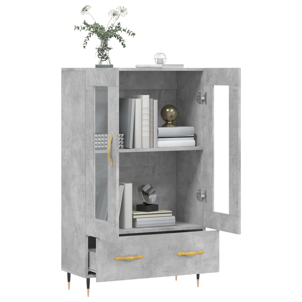 vidaXL Highboard Concrete Grey 69,5x31x115 cm Engineered Wood