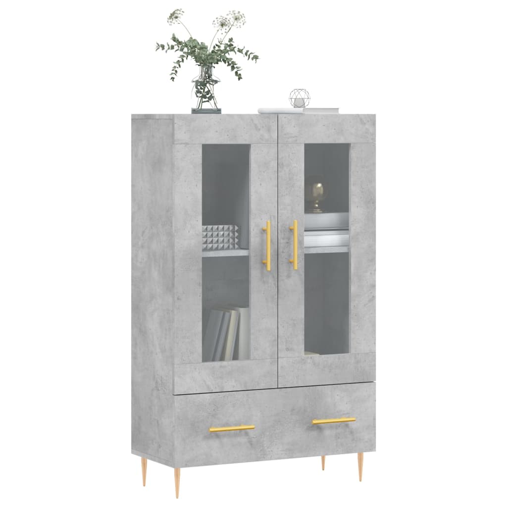 vidaXL Highboard Concrete Grey 69.5x31x115 cm Engineered Wood
