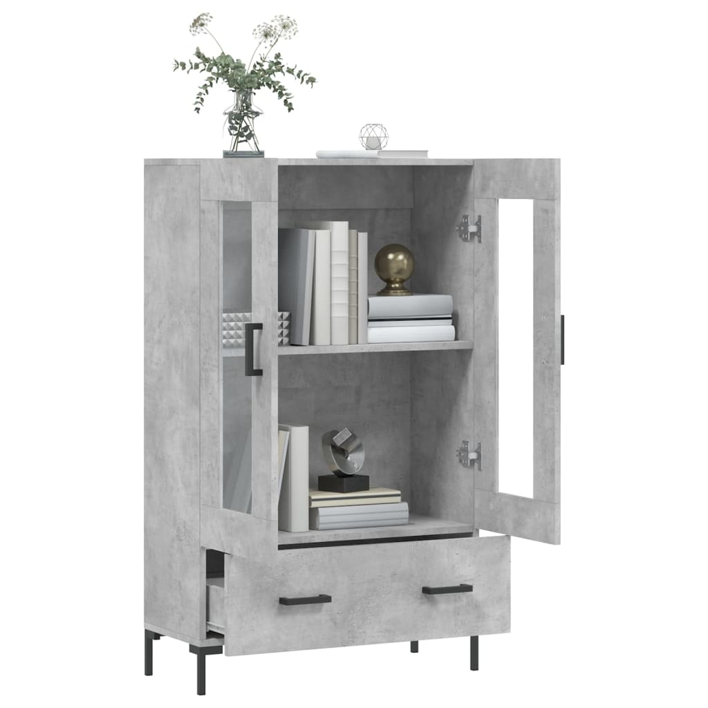 vidaXL Highboard Concrete Grey 69,5x31x115 cm Engineered Wood