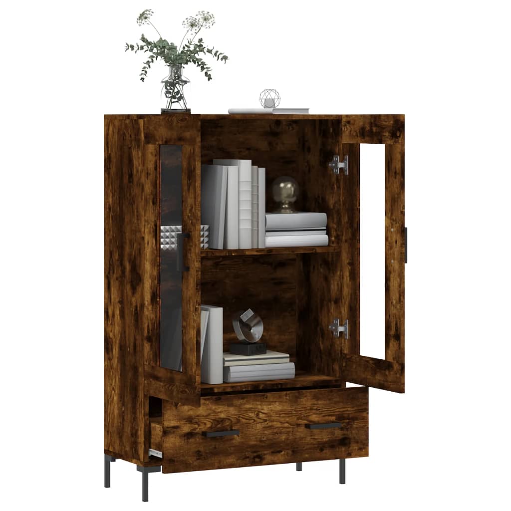 vidaXL Highboard Smoked Oak 69.5x31x115 cm Engineered Wood