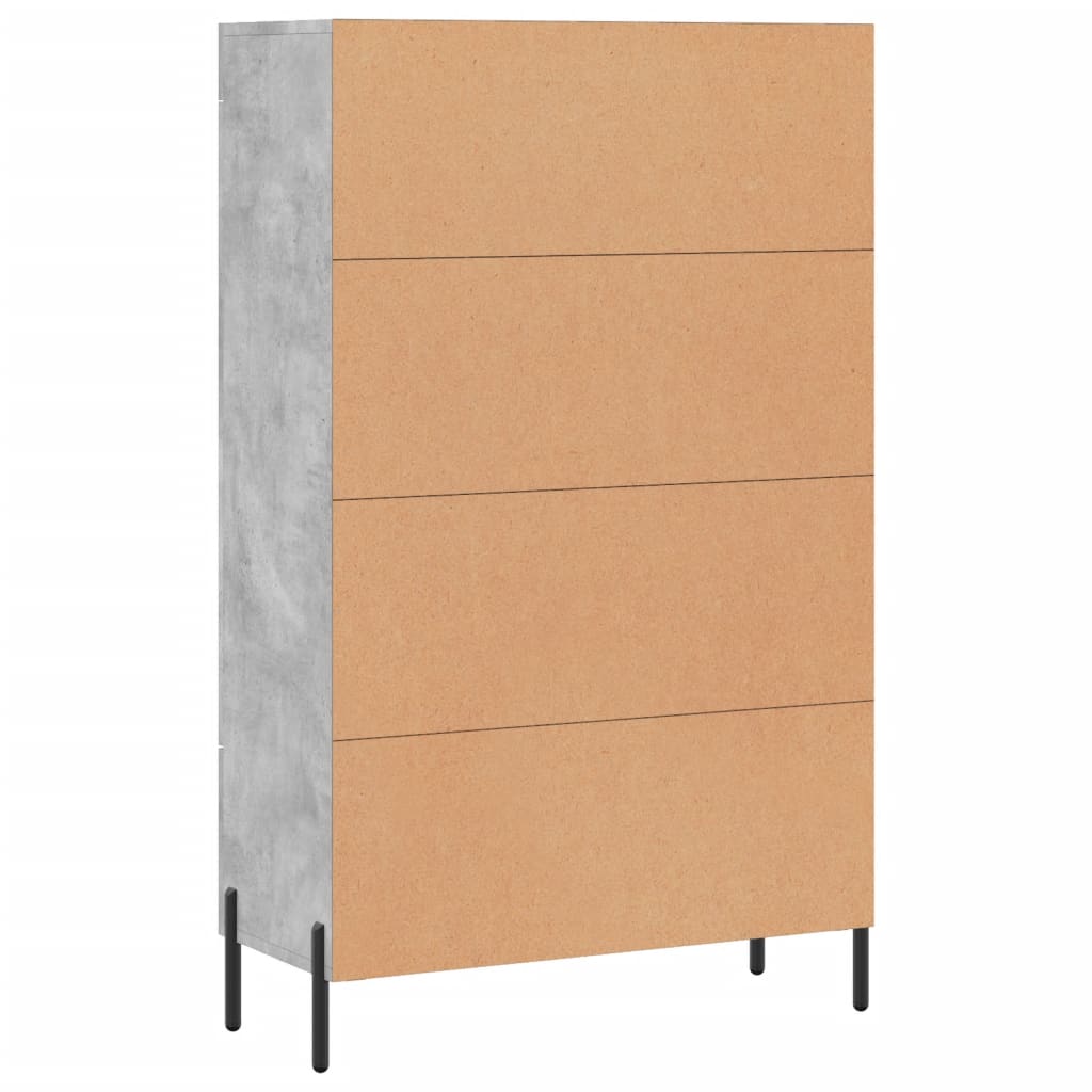 vidaXL Highboard Concrete Grey 69,5x31x115 cm Engineered Wood