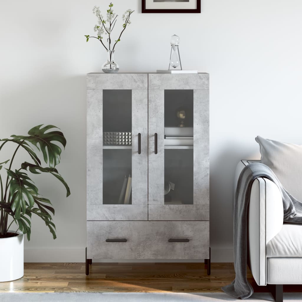 vidaXL Highboard Concrete Grey 69,5x31x115 cm Engineered Wood
