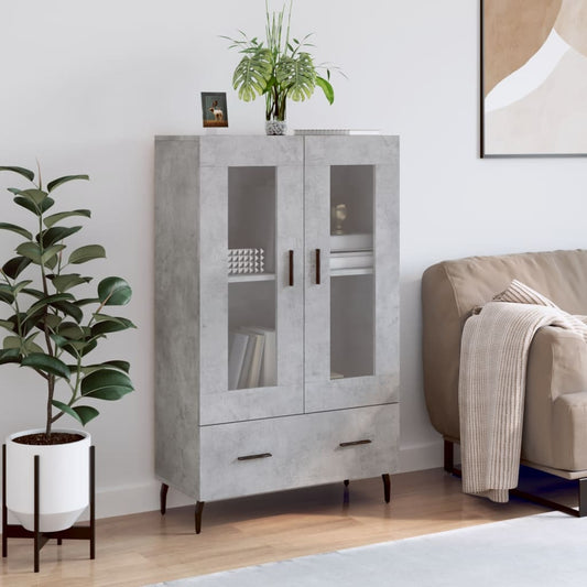 vidaXL Highboard Concrete Grey 69,5x31x115 cm Engineered Wood