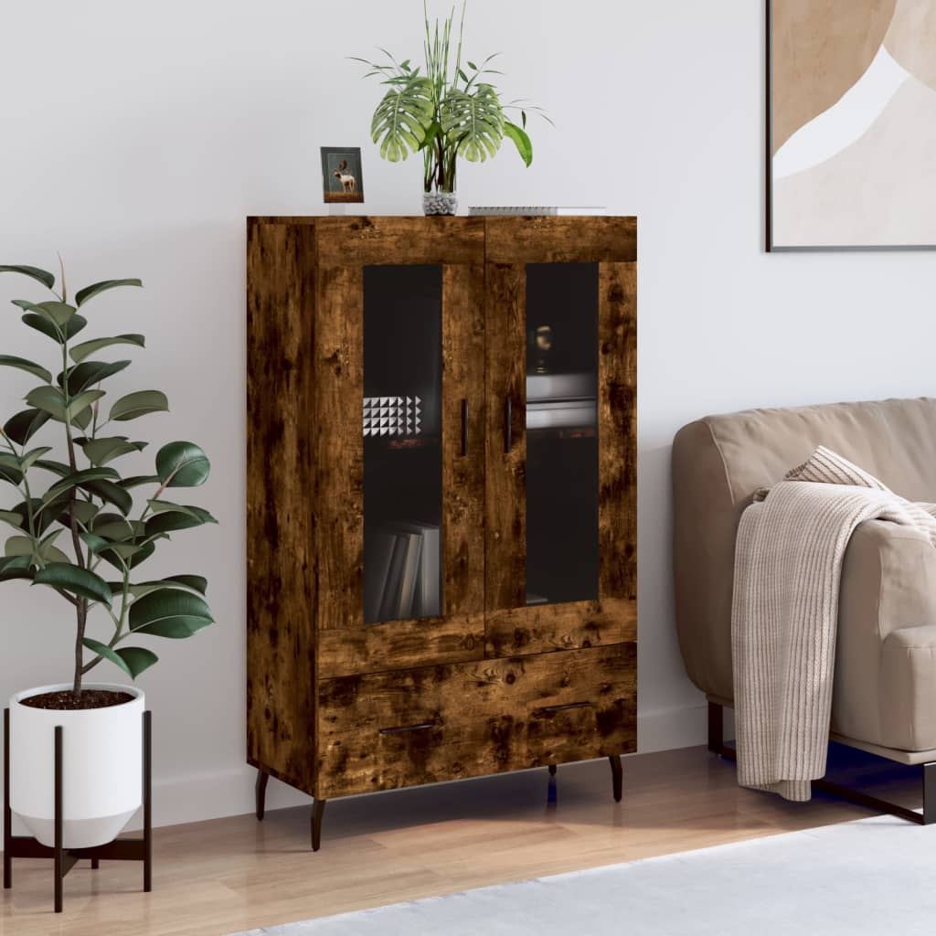 vidaXL Highboard Smoked Oak 69,5x31x115 cm Engineered Wood