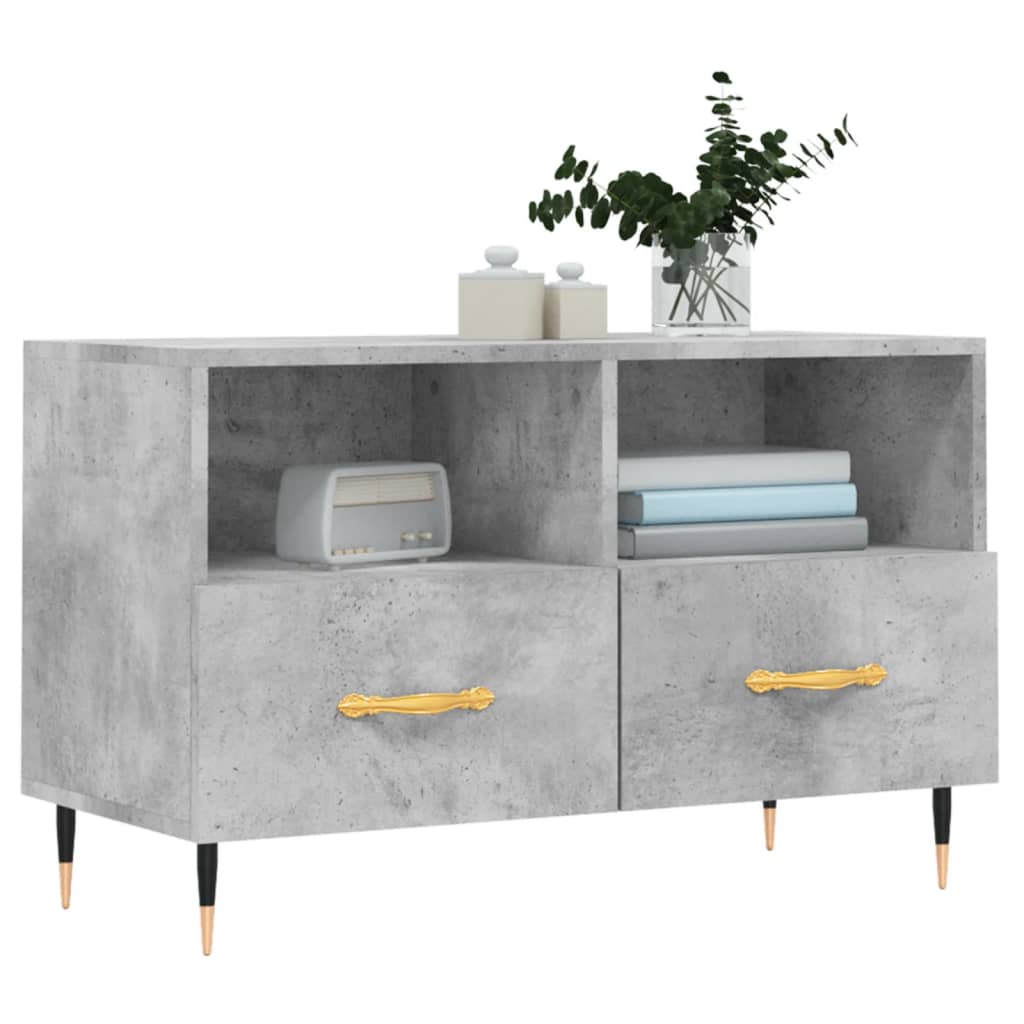 vidaXL TV Cabinet | Concrete Grey | Engineered wood, Iron | Medium | TV Cabinet