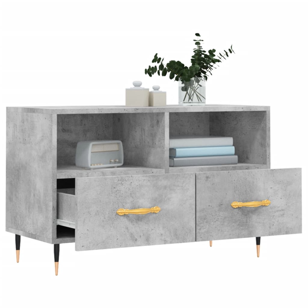 vidaXL TV Cabinet | Concrete Grey | Engineered wood, Iron | Medium | TV Cabinet