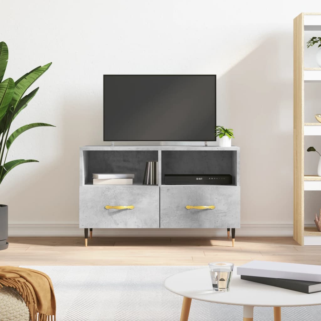 vidaXL TV Cabinet | Concrete Grey | Engineered wood, Iron | Medium | TV Cabinet