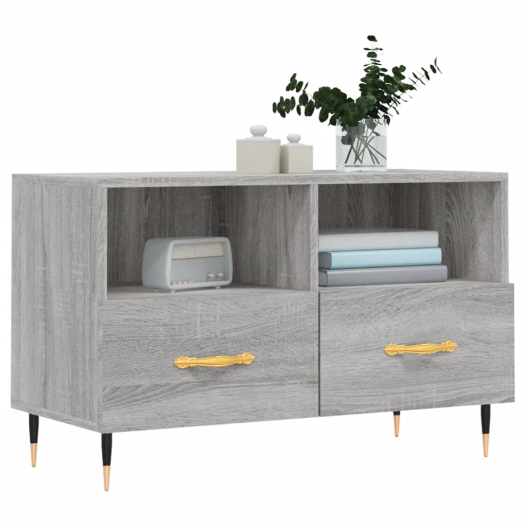 vidaXL TV Cabinet Grey Sonoma 80x36x50 cm Engineered Wood