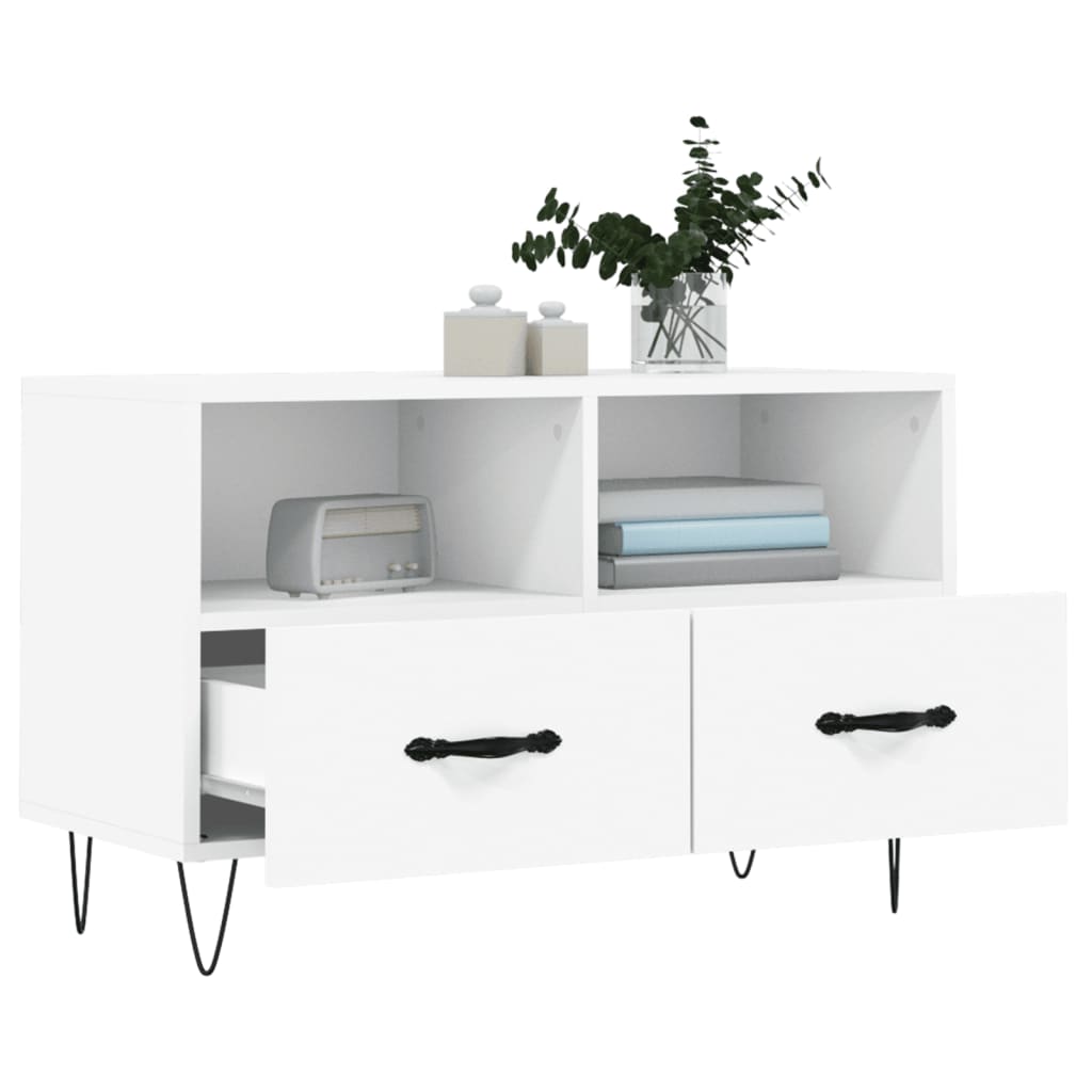 vidaXL TV Cabinet White 80x36x50 cm Engineered Wood