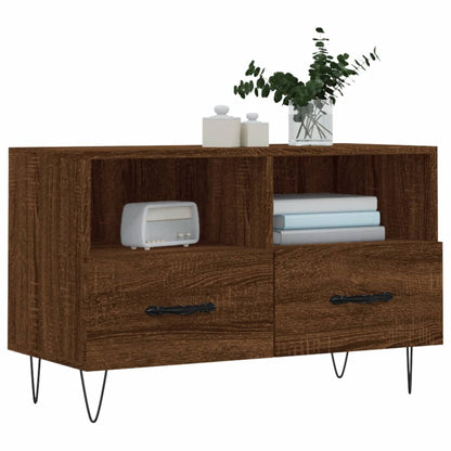 vidaXL TV Cabinet Brown Oak 80x36x50 cm Engineered Wood