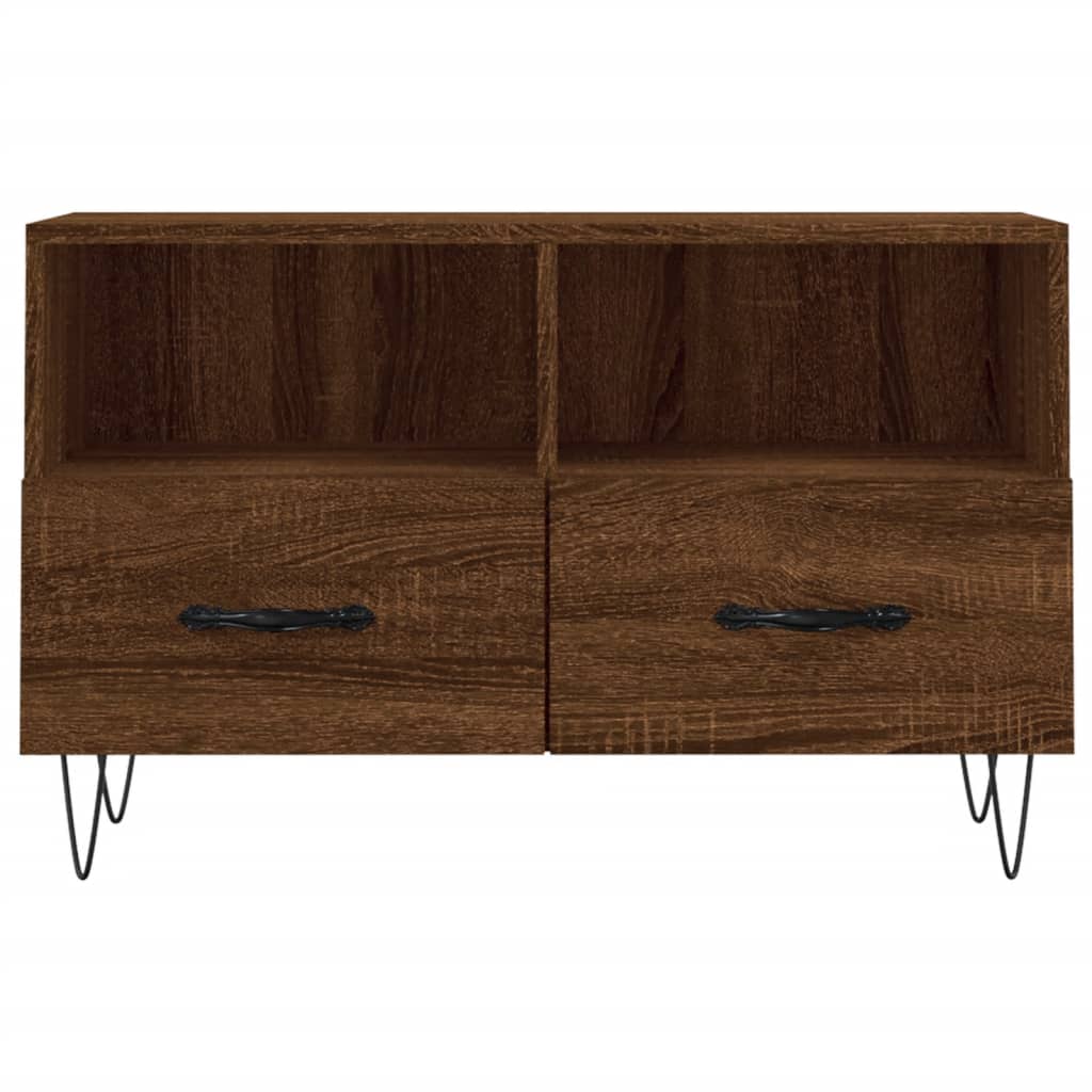 vidaXL TV Cabinet Brown Oak 80x36x50 cm Engineered Wood