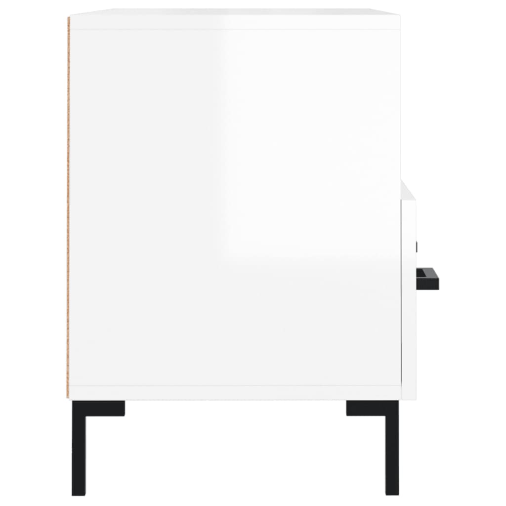 vidaXL TV Cabinet High Gloss White 80x36x50 cm Engineered Wood